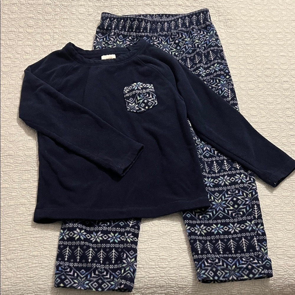 Lands' End Navy and White Kids Pajama Set